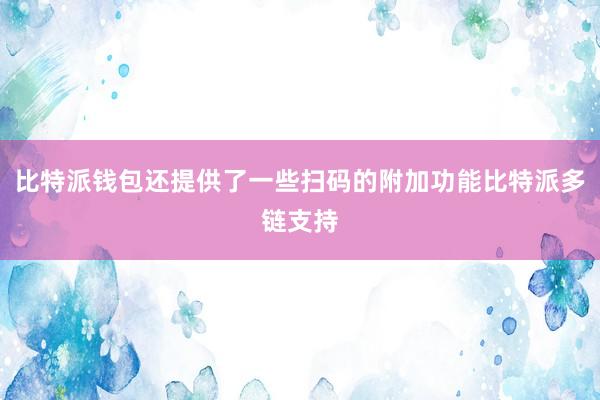 比特派钱包还提供了一些扫码的附加功能比特派多链支持