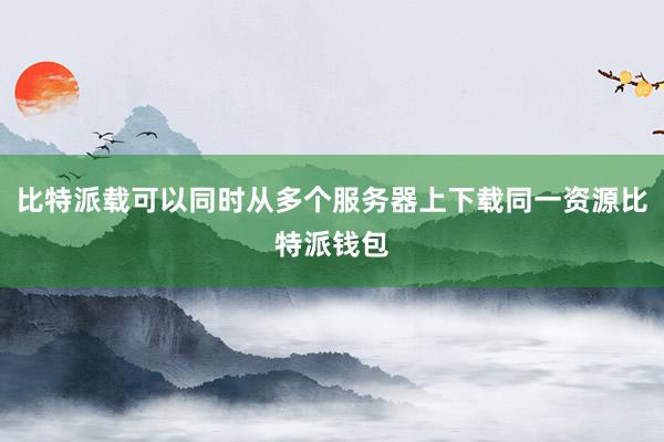 比特派载可以同时从多个服务器上下载同一资源比特派钱包