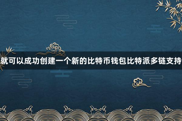 就可以成功创建一个新的比特币钱包比特派多链支持