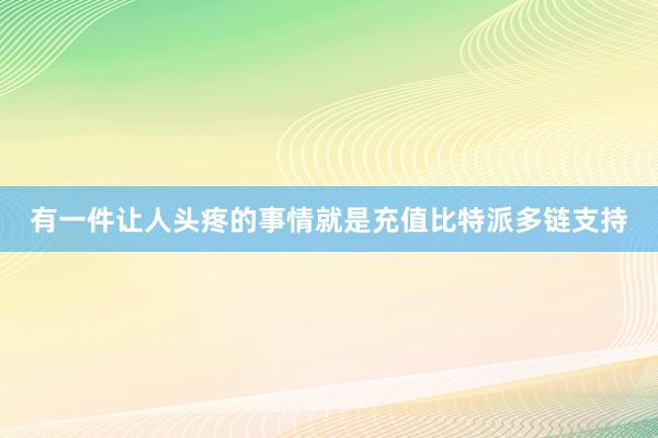 有一件让人头疼的事情就是充值比特派多链支持