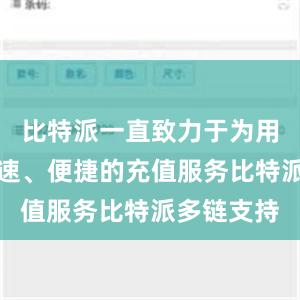 比特派一直致力于为用户提供快速、便捷的充值服务比特派多链支持