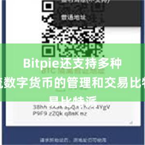 Bitpie还支持多种主流数字货币的管理和交易比特派