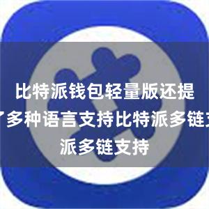 比特派钱包轻量版还提供了多种语言支持比特派多链支持